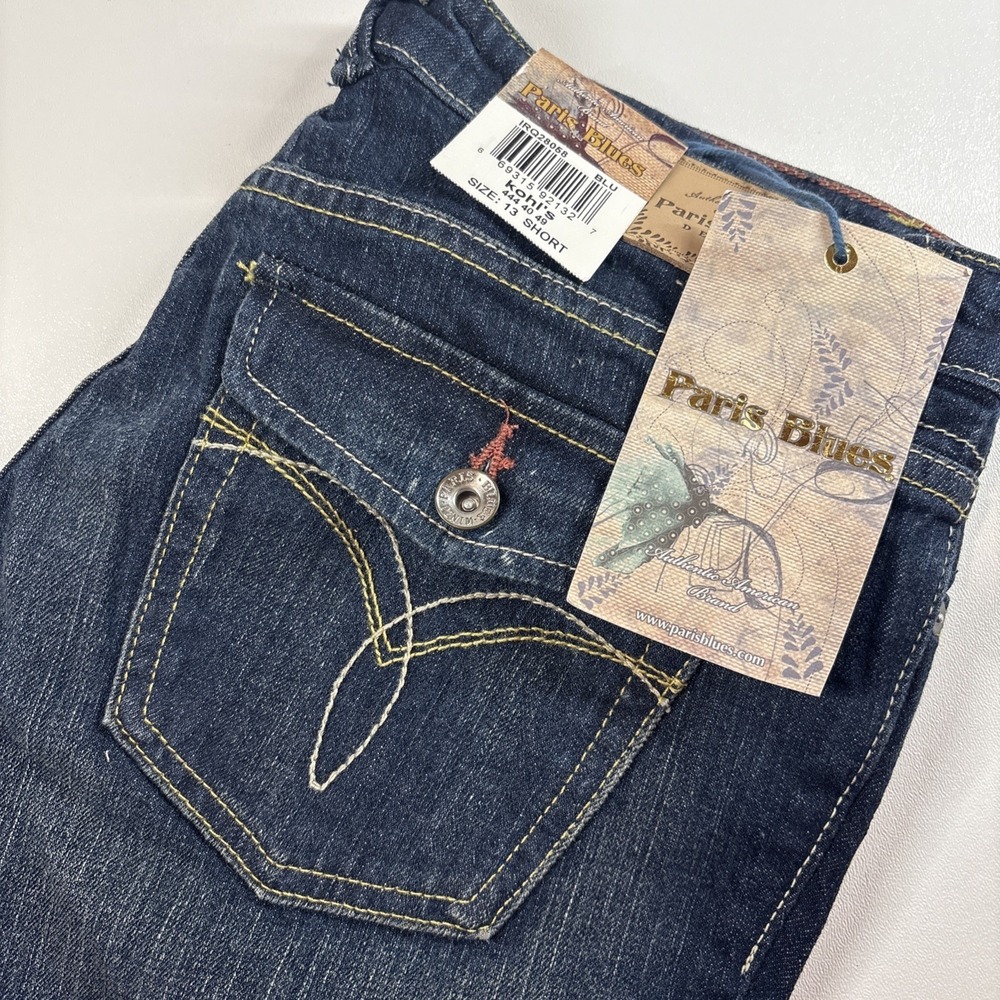 New Paris Blues Y2K 90s Flare Leg Jeans Sz 13 Short Junior‎  Mid-Rise Stretch